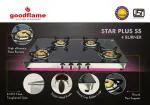 GOOD FLAME 4 Burners Star Plus SS Glass Gas Stove