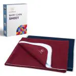 MY ARMOR Baby Dry Sheet/Mattress Protector (Waterproof/Quick Drying/Extra Absorbent/Reusable) - Pack of 2 (Small (50cm x 70cm), Maroon & Royal Blue)