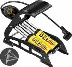 RONTENO Air Foot Pump Double Cylinder High Pressure 160 PSi|for Bicycle,Football & Car|(1-Pc,Yellow)