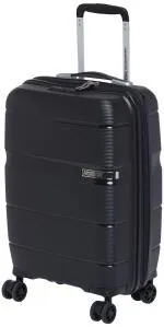 American Tourister Trolley Bag For Travel | LINEX 55 Cms Polypropylene Hardsided Small Cabin Luggage Bag | Suitcase For Travel | Trolley Bag For Travelling, Black