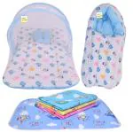 Kwitchy New Born Baby Boy's & Baby Girl's Bedding Combo Mosquito Net Bed Sleeping Bag & Plastic Sheets Set