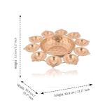 The Home Native Diya Shape Flower Decorative Urli Bowl for Home Decor, Handcrafted Bowl For Floating Flowers And Tea Light Candles, Diwali Decoration Items, Metal, Gold