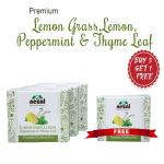 Nezal Premium Herbal Soap (Lemongrass, with Thyme Leaves), BUY 3 GET1 FREE, (PACK OF 4, Each 100gm)