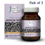 Just Jaivik Organic Jamun Seed Tablets 600mg 60 Tablets (Pack of 2)