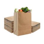 Dcgpac Paper Brown Takeway Disposable Kraft Grocery Paper Bags Without Gusset Food Grade - 10
