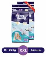 Honey Bunny Double Extra Large (XXL) Size - 48 diapers| Pack of 2 | (15-25 kgs) with Wetness Indicator, Silky Soft - Bubble sheet| (15-25 kgs) with Wetness Indicator, Silky Soft - Bubble sheet