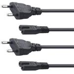 AdzMozi New, Paruht 2 Pin Universal Replacement AC Power Cord Cable Wire for LED TV, Printer, Laptop PC Notebook Computer, Tape Recorder, Camera - Pack of 2