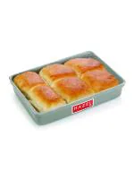 HAZEL Non Stick Bread Tray Microwave Oven OTG Aluminium Granite Finish Small Rectangle Pav Mould Bakeware Baking Plate Pan, Grey