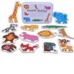 MontyMaestro Toys- Wooden 2 pieces puzzle -Wild animals | Activity toy| Montessori game| Early Educational toys |Toys| Games|puzzle| Animal puzzle| Multicolour [ 3+]