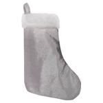 Home Heart White Velvet Christmas Decoration Stocking, 9 inch