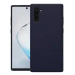 LIRAMARK Liquid Silicone Soft Back Cover Case for Samsung Galaxy Note 10 (Blue)