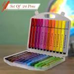 PRAYOSHA ENTERPRISE Washable Water Color Pen Set for Coloring Painting Drawing Decorating Sketching Card Making Art and Craft Set Ideal gift for Kids and Adults (Pack of 24 Pcs Multicolor)