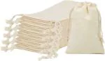 OREAYU 10 Pieces 7x10 Inches Cotton Drawstring Bags Small Reusable Muslin Bag Sachet Bag for Party Wedding Storage Home Supplies