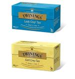 Twinings Combo of Black Tea Lady Grey & Earl Grey 25 Tea Bags, 50g Each