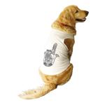 Ruse Metal Hamsa Printed Ecru Cotton Round Neck Sleeveless Vest Tank Dog T-Shirt - XS