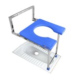 NEOSAFE Stainless Steel Wall Mount Commode Stool Commode Chair(Blue)