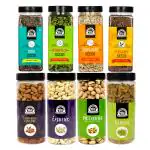 Wonderland Foods Almond Cashew Pista Raisin 500g Each | Pumpkin Chia Sunflower Flax Seed 200g Each