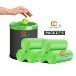 CHIKMA Biodegradable Garbage Bags [ Pack Of 6 ] [ Medium Size 19*21 inch ] Dustbin Bags For Wet And Dry Waste