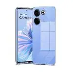 Fastship Rubber silicone Back Cover for Tecno Camon 20 - Transparent