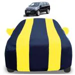 Auto Hub Car Cover Compatible with Tata Aria with Mirror Pockets, Triple Stitched, Water Resistant Car Body Cover, Navy, Yellow