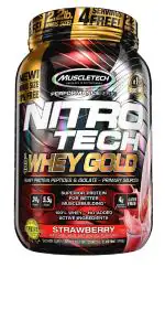 MuscleTech Performance Series Nitrotech Strawberry 100% Whey Gold Protein Powder 999 g
