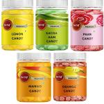 Red Cliff Lemon,Kacha aam,Paan,Mango and Orange Khatti Mitthi candy | Combo Pack Of 5 | 200gX5