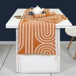 ODE & CLEO Back Sheeting Lining in Front Shaneel Dori Embroidery Mustard Yellow/ Ivory Premium Cotton Eco-Friendly Versatile Table Mat & Table Runner Set