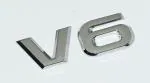 Incognito V6 Metal Letters Sticker for All Cars (Silver)