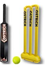Ostrich Black and Yellow Power Play Cricket Kit for 8 Years Kids 3 Piece Pack of 1