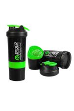 Doveaz Black Plastic Protein Shaker Bottle 500ml