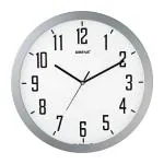OREVA Round Plastic Analog Wall Clock (30.6 x 4.3 x 30.6 cm, Silver FF, AQ-1457)