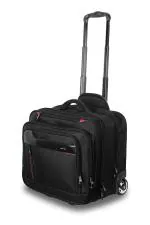Nasher Miles Wall Street 2 Wheel Polyester Black Laptop Roller Case -DL920