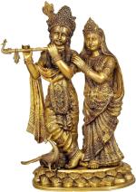 Idol Collections Golden Brass Radha Krishna Idol l GOD IDOLS