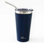 The Better Home Blue Stainless Steel Insulated Tumbler With Straw And Lid