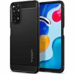 Spigen Rugged Armor Matte Black Thermoplastic Polyurethane Back Cover Case Compatible with Redmi Note 11S and Redmi Note 11 15.99 x 0.81 x 7.39 cm