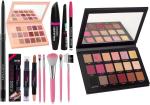Chiwa Smudge Proof Rosedale Kajal & Blushed Velvet Eyeshadow Palette & Kiss Beauty Highlighter & Contour Stick & Professional 5 Makeup Brush & 3in1 Eyeliner Mascara Eyebrow Pencil & Rose Gold remastered Eyeshadow Palette