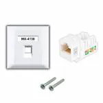 MX Single Port Face Plate with Shutter & Screws Included (86 x 86 mm) UTP CAT-6 4130