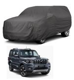 Auto Hub Car Body Cover Compatible with Mahindra Scorpio Classic with Mirror Pockets, Triple Stitched, Water Resistant Car Cover, Grey