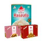 Bambino Diwali Combo Sweet Pack 1400Gms Ready to Eat 1 Kg Rasgulla TIn I Besan Laddoo 200g I Mysore Pak 200 Gms