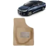 Kingsway 4.5D 5D Car Floor Foot Tray Mats for Honda City 2017 - 2019 Model, Beige Color, Top Notch PVC, Complete Set of 3 Piece