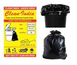 Clean India - Black Medium Garbage Bags 8 pack of 30 pcs 19 Inch x 21 Inch (Pack of 8) (240 bags)