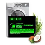Beco Eco-Friendly Laundry Detergent Sheets | 30 Sheets for 60 Loads | Rs 5 Per Wash |Plant Based, Chemical Free |Suitable for Machine and Hand Wash | Easy to Use Like Normal Detergent