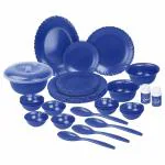 Nayasa Viva Round 34 pcs Dinner Set - MIX (Plain) Blue Color
