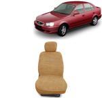 Kingsway Towel Fabric Car Seat Covers for Hyundai Accent, 1999 - 2016 Model, Material: 100% Cotton, Color : Beige, Complete Set of All Seats (Car Specific Front + Rear Seat Covers)