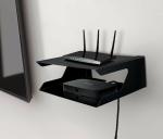 Felicia Decors Metal Set top Box Stand and WiFi Router Holder | Wall Shelves for Home or office Wall Mount Stylish TV Cabinet | Easy to Hang (Black).