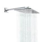 Respite Silver Stainless Steel Elegant Overhead Shower With Arm, 8X8 Inches