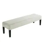 HOKIPO 210 GSM Premium Velvet Dining Bench Cover, Beige (AR-4800-BGE)