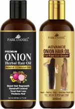 Park Daniel Premium Onion Herbal Hair Oil And Advance Onion Hair Oil, 200 Ml Each (Combo Of 2)
