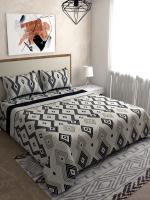 Salona Bichona 100% Cotton 120 Tc 1 Double Bedsheet 2 Pillow Cover