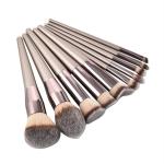 LUXURY BEAUTY 10Pcs Champagne Makeup Brushes Set For Foundation Powder Blush Eyeshadow Concealer Lip Eye Make Up Brush Cosmetics Beauty Tools - Champagne